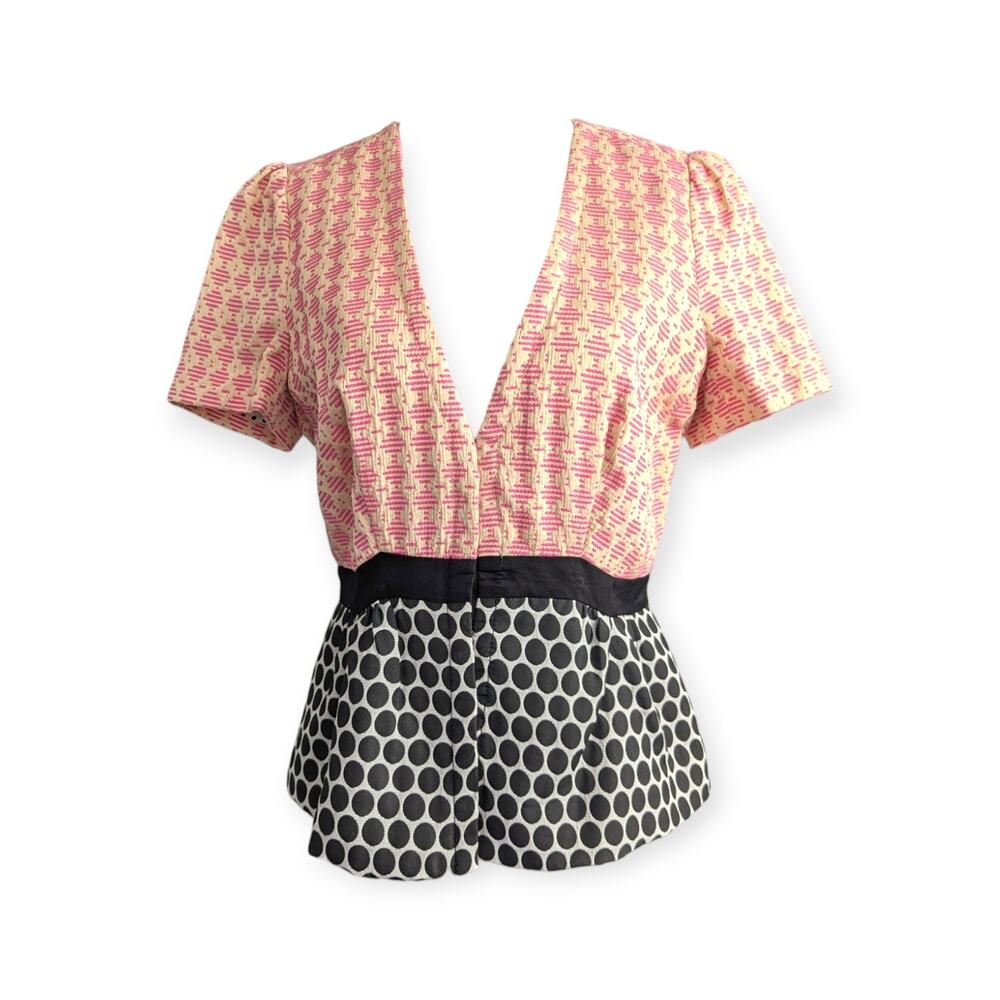 Elevenses Pink and Black Patterned Blazer